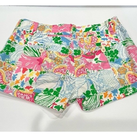 Lilly Pulitzer Callahan Shorts Size 4 Colorful Summer Patchwork Preppy Old Money - Picture 11 of 11